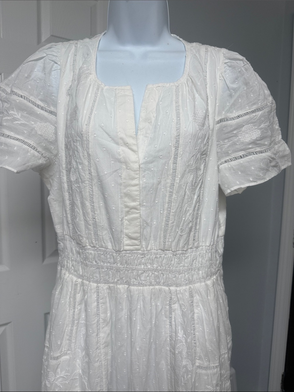 Anthropologie Somerset Maxi Dress White Tiered Cotton - Picture 5 of 7